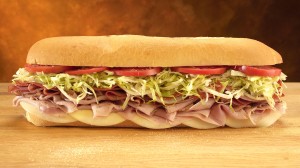 One of the most popular subs: #13 The Original Italian, served Mike’s Way(r) with with onions, lettuce, tomatoes, olive oil blend, red wine vinegar and oregano. 
